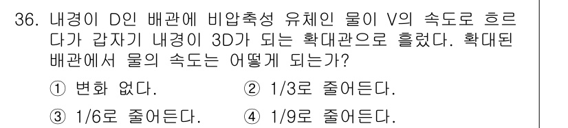 소방설비산업기사(기계) 2019년 36번 - 해당 자격증의 핵심 개념을 묻는 객관식 문제