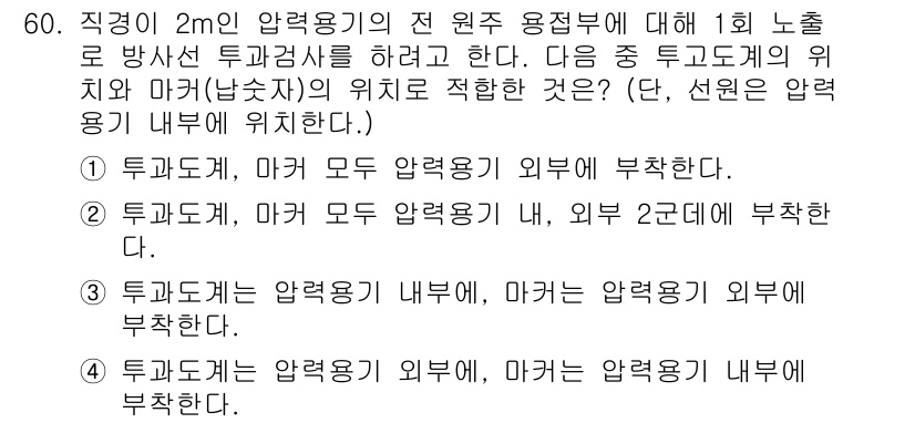 방사선비파괴검사산업기사(구) 2017년 61번 - 해당 자격증의 핵심 개념을 묻는 객관식 문제