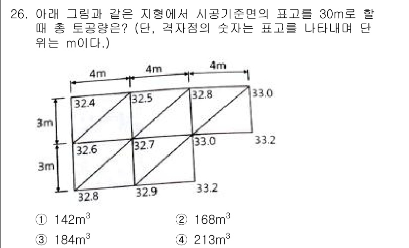 건설재료시험기사 2019년 28번 - 주어진 도형은 두 개의 직사각형으로 나눌 수 있습니다. 각 직사각형의 면... 에 관한 핵심 기출문제