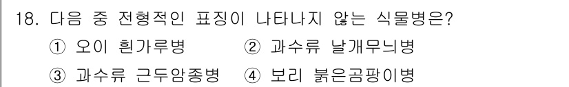 식물보호산업기사 2019년 18번 - . 과수류 근단종병은 식물의 근부에 발생하는 병이며, 전형적인 증상이 아... 에 관한 핵심 기출문제