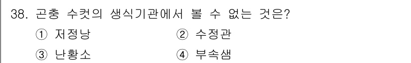식물보호산업기사 2019년 38번 - 정답은 3. 난황소입니다. 난황소는 생식기관의 역할을 하며, 곤충의 생식... 에 관한 핵심 기출문제