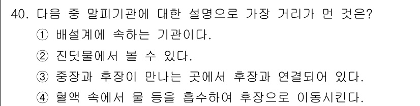 식물보호산업기사 2019년 40번 - 식물의 진드기는 주로 잎의 뒷면에서 발견되며, 육안으로 관찰할 수 있습니... 에 관한 핵심 기출문제