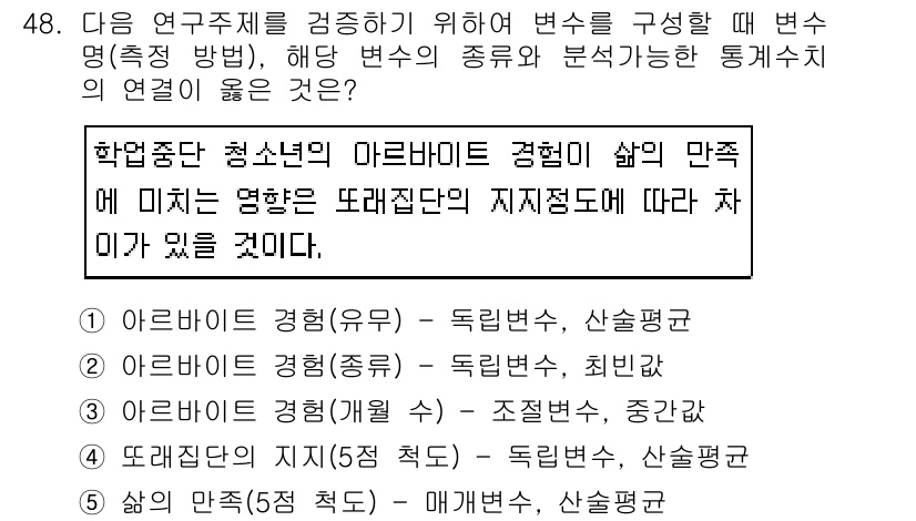 사회복지사_1급(1교시)(구) 2020년 48번 - 아동청소년의 경험이 삶의 만족에 미치는 영향은 그들의 발달 단계와 관련이... 에 관한 핵심 기출문제