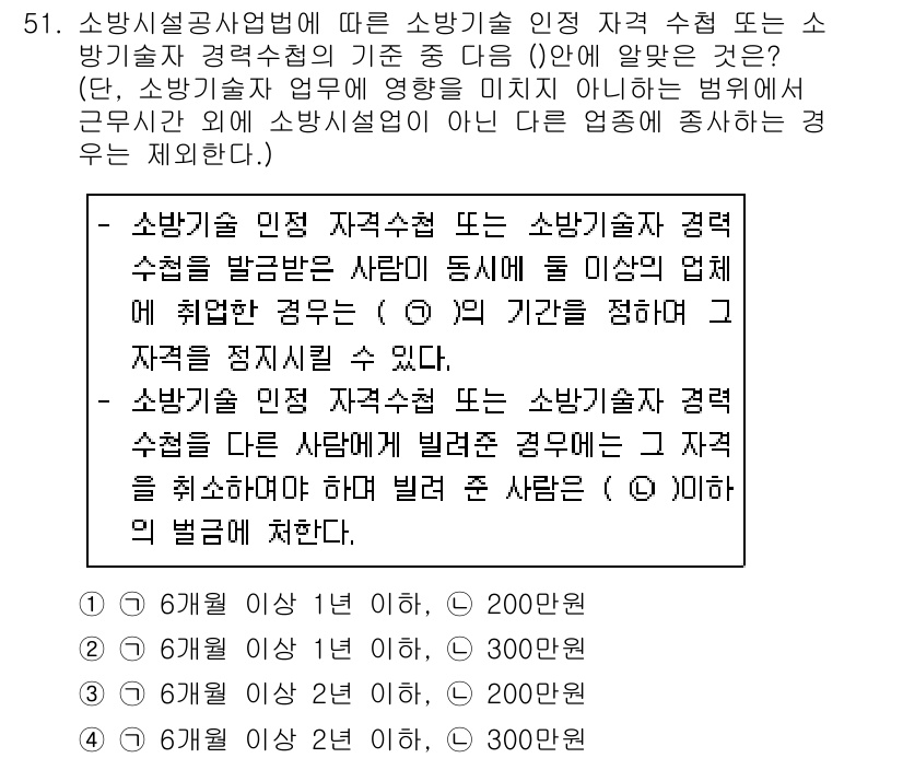 소방설비산업기사(전기) 2018년 51번 - 소방기술 자격수첩의 경우, 기술 자격 수첩의 기준 모습과 소방기술 분야의... 에 관한 핵심 기출문제