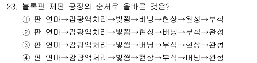 시각디자인산업기사 2019년 23번 - 블록판 제판 공정에서의 순서는 각 층이 상호작용하는 방식에 따라 결정되며... 에 관한 핵심 기출문제