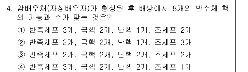 종자산업기사 2019년 4번 - 반죽체의 기능 중 '굳기'와 '부드러움'을 나타내는 반죽세포가 각각 3개... 에 관한 핵심 기출문제