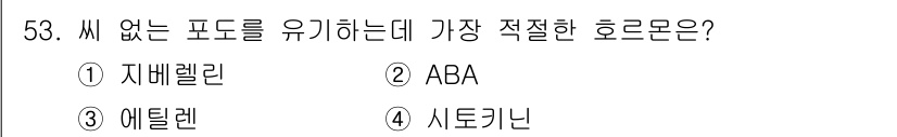 종자산업기사 2019년 53번 - 해당 자격증의 핵심 개념을 묻는 객관식 문제