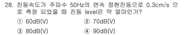 화약류관리산업기사 2018년 28번 - 정답은 3번 80dB(V)입니다. 주파수가 50Hz일 때, 전송속도와 정... 에 관한 핵심 기출문제