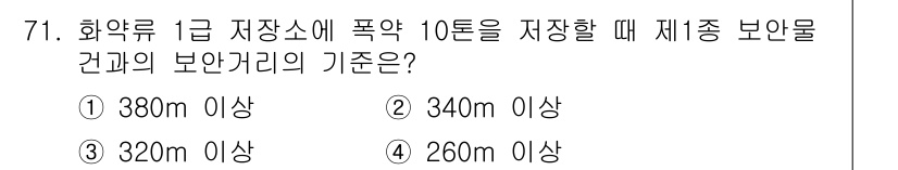 화약류관리산업기사 2019년 71번 - 해당 자격증의 핵심 개념을 묻는 객관식 문제