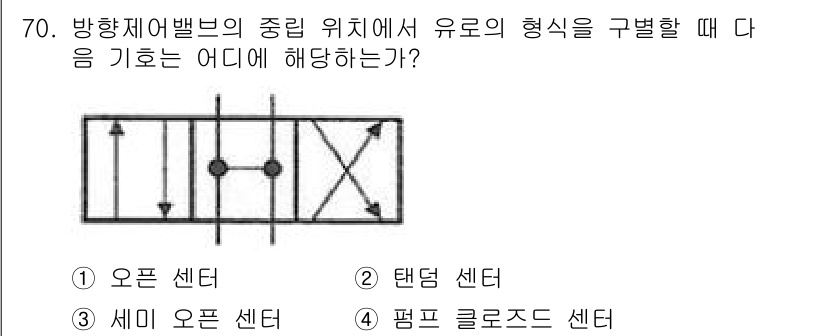 건설기계설비산업기사 2018년 70번 - . 

방향 제어 밸브의 중심 위치에서 유로의 형식을 결정짓는 것은 오픈... 에 관한 핵심 기출문제