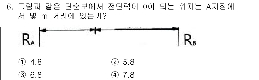 기계설계기사 2017년 6번 - 전단력 00이 되는 위치는 전단력 다이어그램을 그려서 전단력이 0이 되는... 에 관한 핵심 기출문제