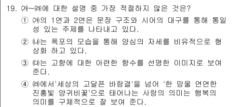 경찰공무원(순경)_국어 2015년 19번 - 해당 자격증의 핵심 개념을 묻는 객관식 문제