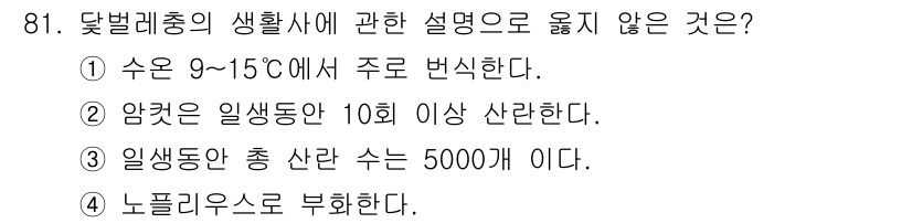 수산양식기사 2019년 81번 - 해당 자격증의 핵심 개념을 묻는 객관식 문제
