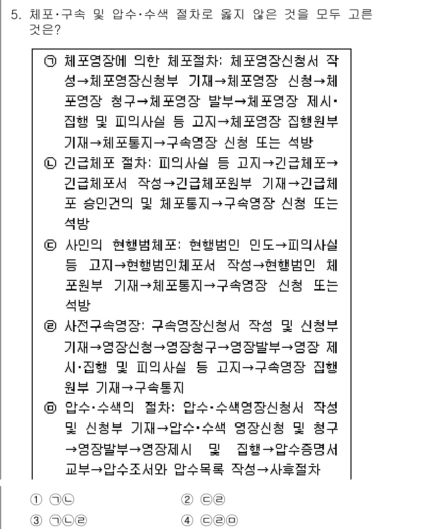경찰공무원(순경)_수사 2019년 5번 - 정답 2번은 수사 절차와 관련된 조직의 기능과 전반적인 체계에 대한 설명... 에 관한 핵심 기출문제