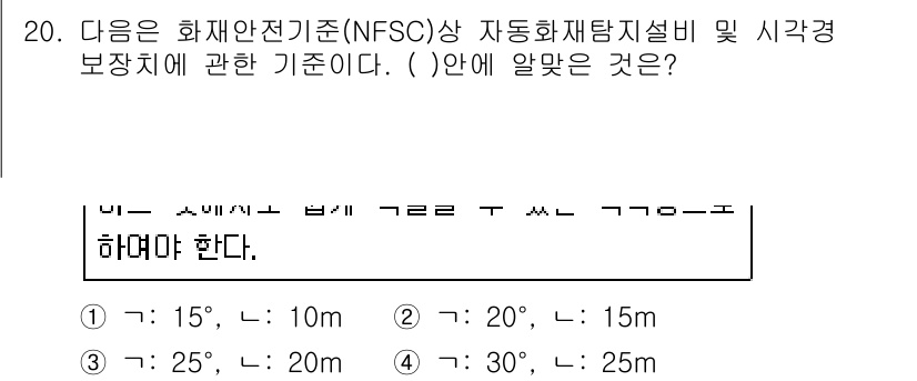 경비지도사_2차(소방학) 2017년 20번 - . 

NFSC 기준에 따르면, 자동화재탐지설비의 감지기 간 최소 간격은... 에 관한 핵심 기출문제