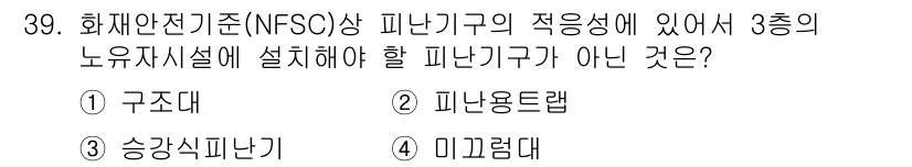 경비지도사_2차(소방학) 2018년 39번 - 소방학에서 화재안전기준(NFSC)과 관련된 3층의 노유자시설 설치 기준에... 에 관한 핵심 기출문제