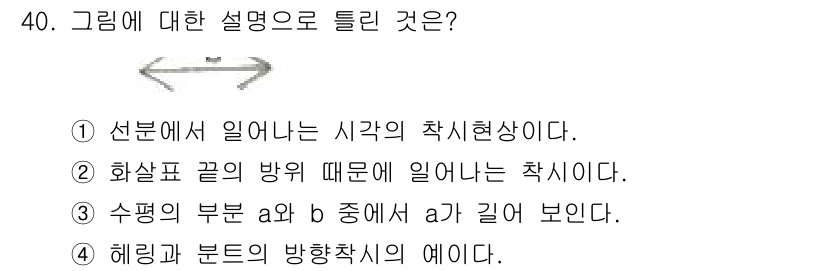 시각디자인기사 2015년 40번 - 정답 4번은 그림에서의 방향과 형태가 수평 및 수직 차원에서 어떻게 나타... 에 관한 핵심 기출문제