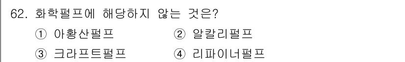 임산가공기사 2016년 62번 - 해당 자격증의 핵심 개념을 묻는 객관식 문제