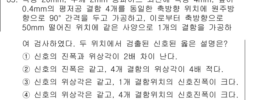 와전류비파괴검사기사 2017년 35번 - 해당 자격증의 핵심 개념을 묻는 객관식 문제