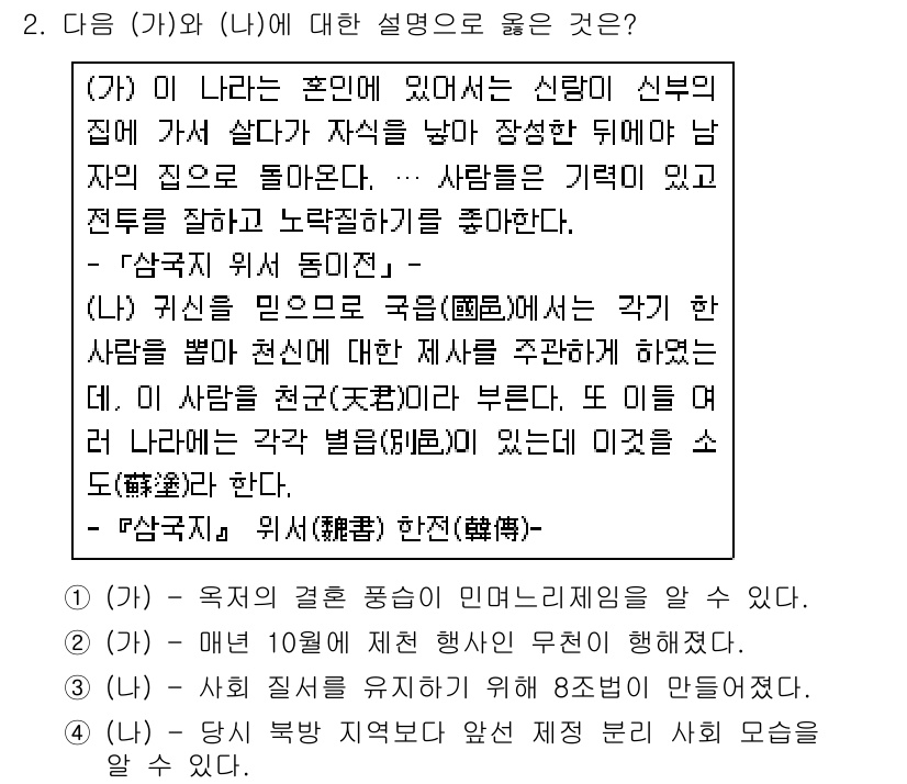 소방공무원(공개)_한국사(구) 2016년 2번 - (가)와 (나)의 설명 중 (가)가 더 적합한 이유는 '상주적'이고 '신... 에 관한 핵심 기출문제