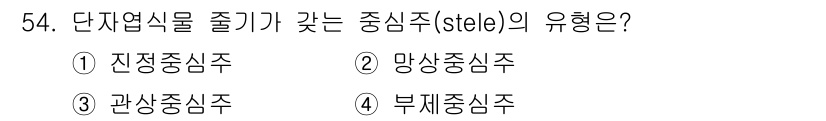 생물분류기사(동물) 2016년 54번 - 단엽엽식물이 줄기를 구성하는 중심주(stele)는 주로 망상중심주로 나타... 에 관한 핵심 기출문제