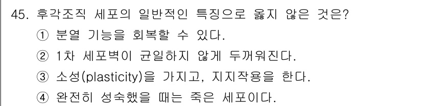 생물분류기사(동물) 2017년 45번 - 후각조직 세포는 재생이 가능한 세포가 특징이지만, 죽은 세포는 재생하지 ... 에 관한 핵심 기출문제