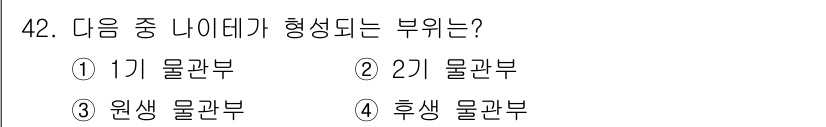 생물분류기사(식물) 2018년 42번 - 정답은 2) 진 물관부입니다. 나이테는 주로 나무의 생장과 관련된 심재와... 에 관한 핵심 기출문제