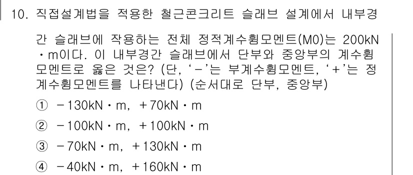 9급_지방직_공무원_건축구조 2016년 11번 - 주어진 전체 정적 해석 모델에서 내부 보가 작용하는 힘은 200kN·m입... 에 관한 핵심 기출문제
