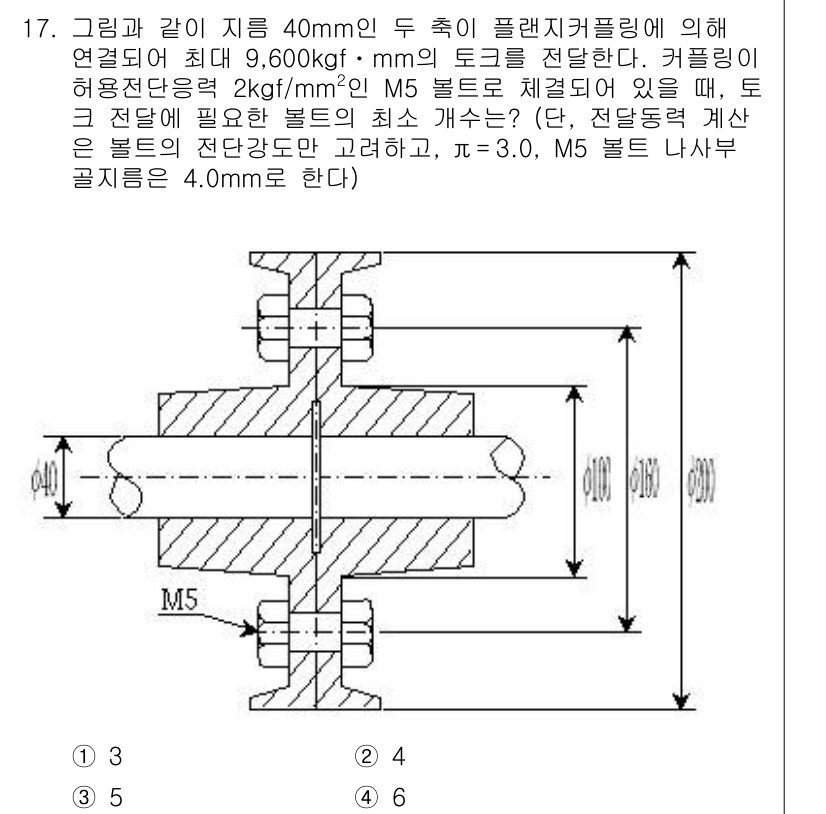9급_지방직_공무원_기계설계 2017년 17번 - 이 문제는 접합부의 강도를 평가하는 조건을 제시하고 있습니다. 최대 허용... 에 관한 핵심 기출문제
