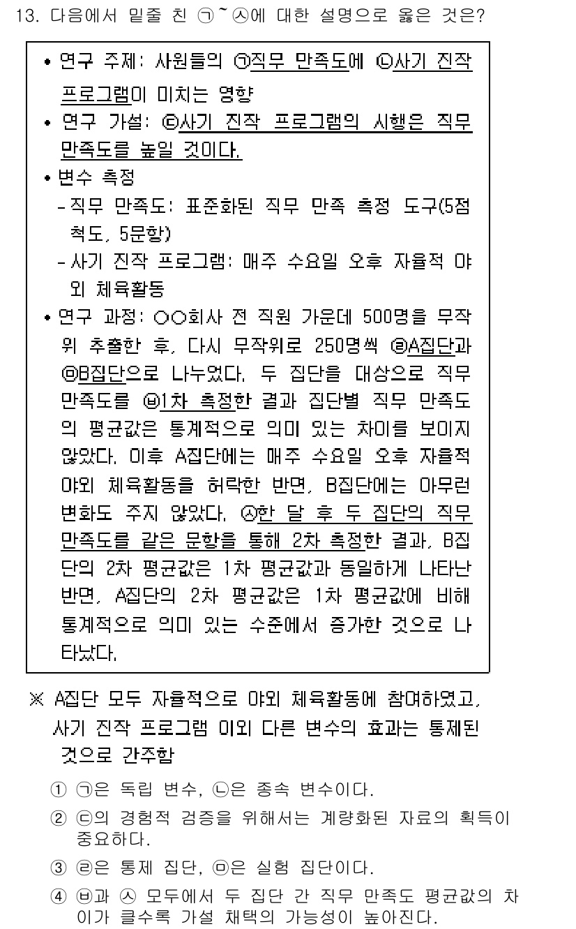 9급_지방직_공무원_사회복지학개론 2018년 13번 - 사회복지 프로그램은 그 자체로 연구가 되는 동시에 자원 봉사자와 전문가가... 에 관한 핵심 기출문제