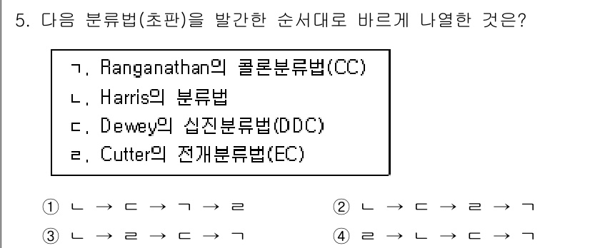 9급_지방직_공무원_자료조직개론 2018년 5번 - 정답은 2번 Harris의 분류법이다. Harris의 분류법은 문서의 주... 에 관한 핵심 기출문제