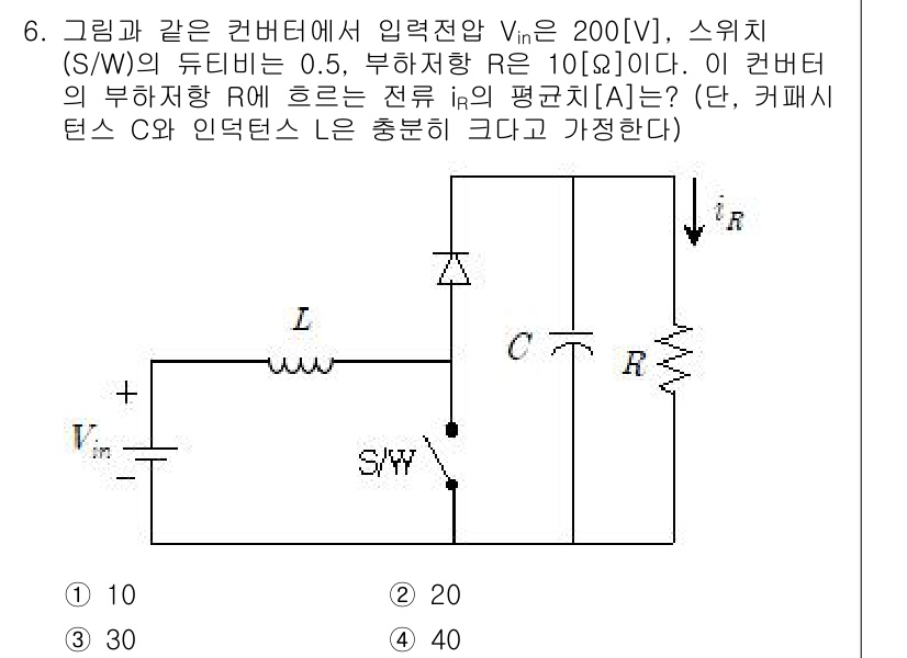 9급_지방직_공무원_전기기기 2018년 6번 - 문제에서 주어진 입력전압 \( V_{in} \)과 저항 \( R \)을 ... 에 관한 핵심 기출문제