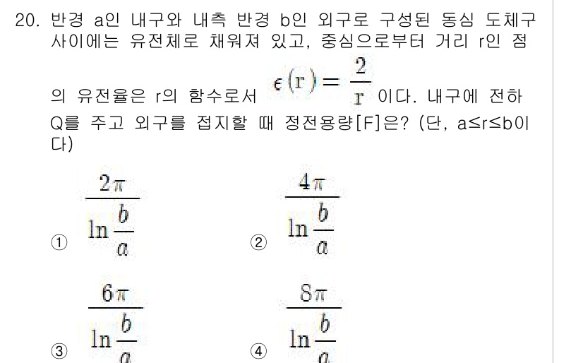 9급_지방직_공무원_전기이론 2017년 20번 - 문제에서 주어진 도체의 내부와 외부에서의 전기장 분포를 분석하면, 내부에... 에 관한 핵심 기출문제