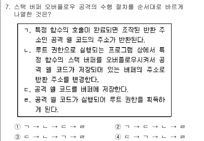 9급_지방직_공무원_정보보호론 2016년 7번 - 3번이 정답인 이유는, 특정보안 관점에서 에러 처리와 프로토콜 설계가 중... 에 관한 핵심 기출문제