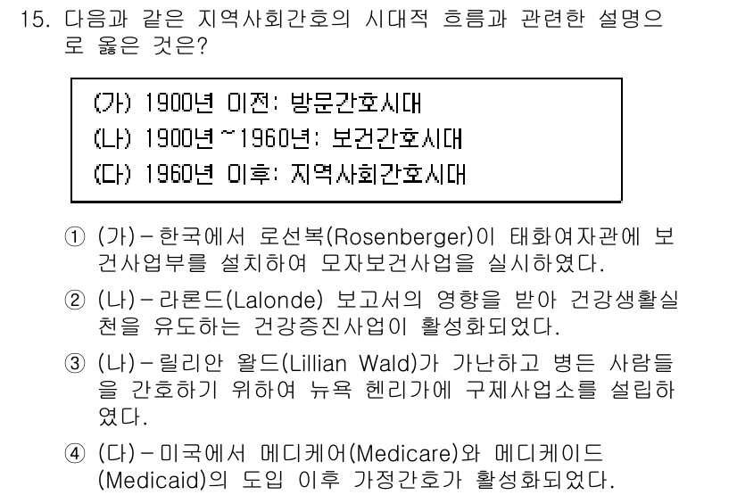 9급_지방직_공무원_지역사회간호학 2018년 15번 - 1960년 이후 지역사회간호학은 보건사업 중심으로 발전하여, 인구 건강 ... 에 관한 핵심 기출문제