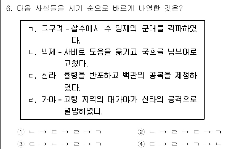 9급_지방직_공무원_한국사 2016년 6번 - 신라-통일신라가 반영된 시기로, 백제의 공복제를 제정한 것은 신라의 통치... 에 관한 핵심 기출문제
