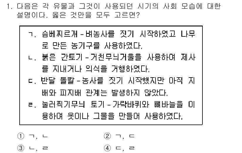 9급_지방직_공무원_한국사 2018년 1번 - 이 시기는 농업의 발전과 함께 제사 및 의식이 중요해지며, 농업적 성격이... 에 관한 핵심 기출문제