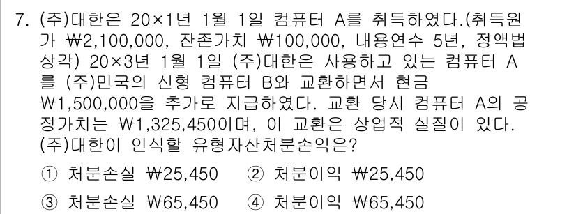 9급_지방직_공무원_회계학 2018년 7번 - 문제에서 제시된 내용에 따라 컴퓨터 A의 취득원가는 원가와 잔존가치를 고... 에 관한 핵심 기출문제