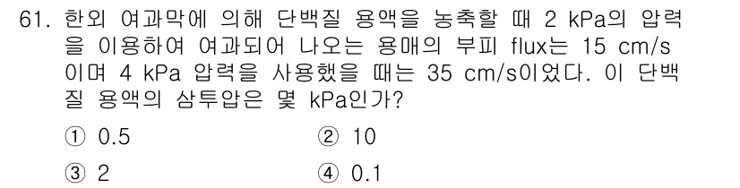 바이오화학제품제조기사 2015년 61번 - 해당 자격증의 핵심 개념을 묻는 객관식 문제