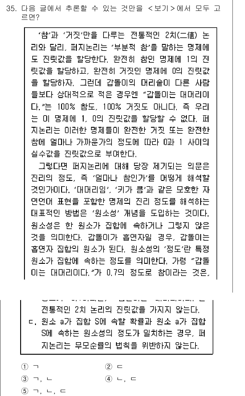 PSAT_언어논리 2015년 34번 - 제시된 글의 핵심은 '감정'의 주관성을 강조하는 것이다. 100%의 진실... 에 관한 핵심 기출문제