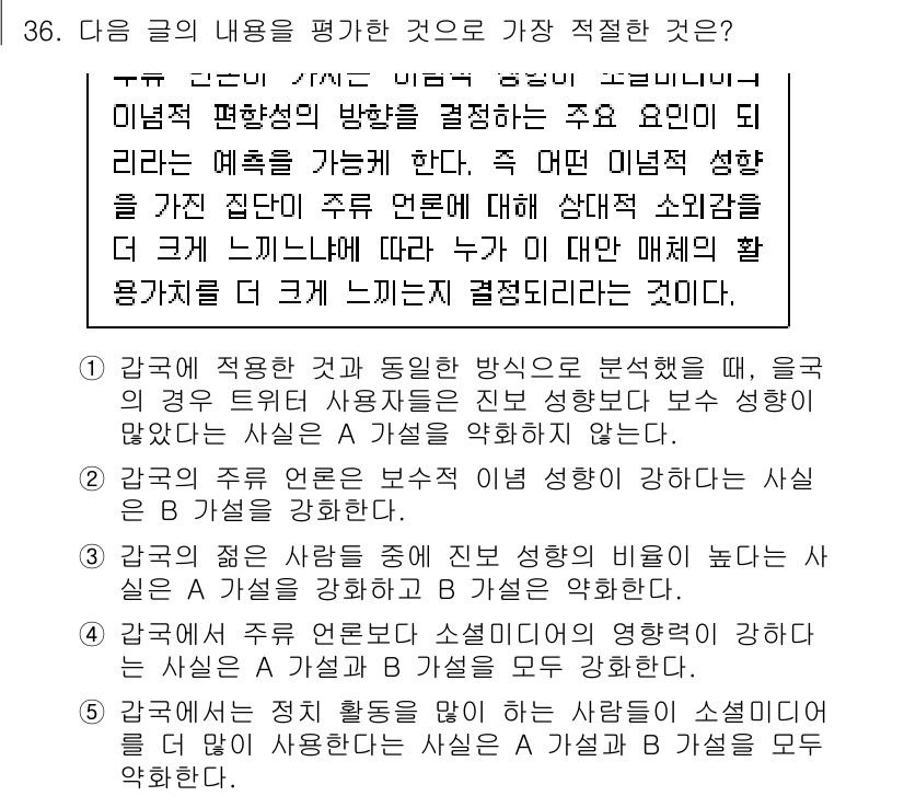 PSAT_언어논리 2017년 36번 - 정답 2번은 글의 주제를 명확히 이해하고, 내용의 특정 묘사를 통해 글의... 에 관한 핵심 기출문제