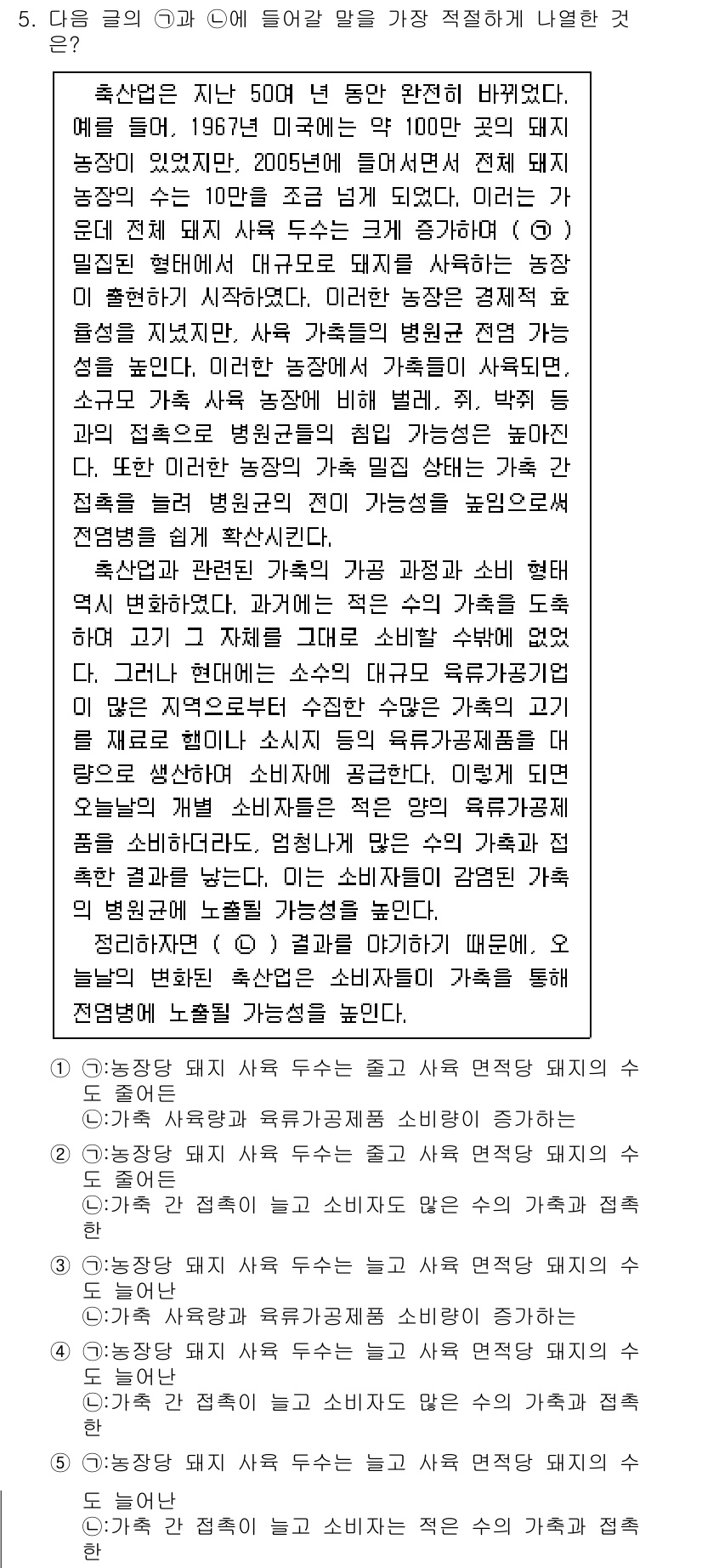 PSAT_언어논리 2020년 5번 - 이는 소비의 지속적인 증가가 환경에 미치는 부정적인 영향을 강조하며, 소... 에 관한 핵심 기출문제