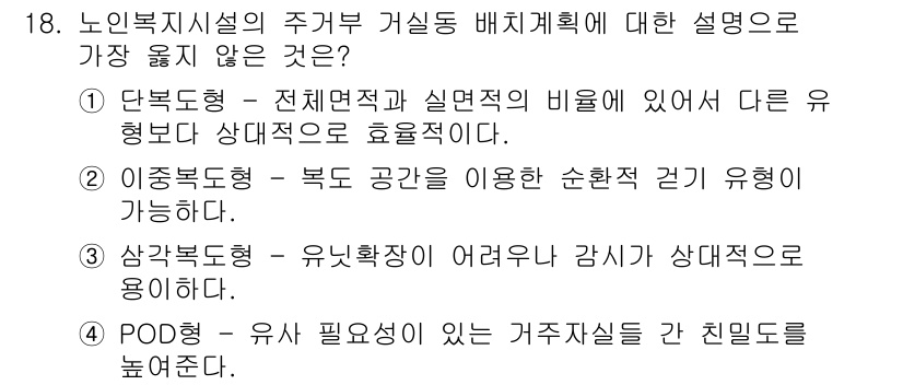 9급_지방직_공무원_서울시_건축계획 2017년 18번 - 삼각형형은 유사확장이 가능하지만, 모든 방식에서 효율성을 고려할 때 적합... 에 관한 핵심 기출문제