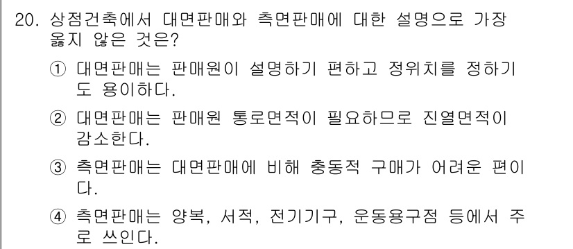 9급_지방직_공무원_서울시_건축계획 2018년 21번 - 해당 자격증의 핵심 개념을 묻는 객관식 문제