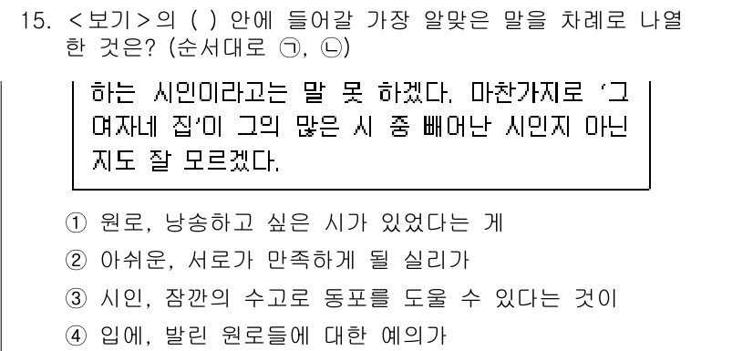 9급_지방직_공무원_서울시_국어 2019년 15번 - 핵심 해설: "시는 시민이라는 말을 하겠다고 약속하는 것이므로, ‘그 대... 에 관한 핵심 기출문제
