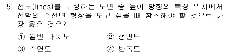 9급_지방직_공무원_서울시_선박일반 2019년 5번 - 정답은 4번 '반폭도'입니다. 선도가 특정 방향을 나타내는 동안, 반폭도... 에 관한 핵심 기출문제