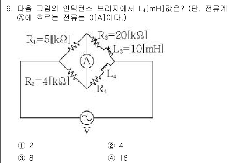 9급_지방직_공무원_서울시_전기이론 2017년 9번 - 이 회로에서 전류 \( I \)는 0[A]로 주어져 있어, 전류가 없을 ... 에 관한 핵심 기출문제