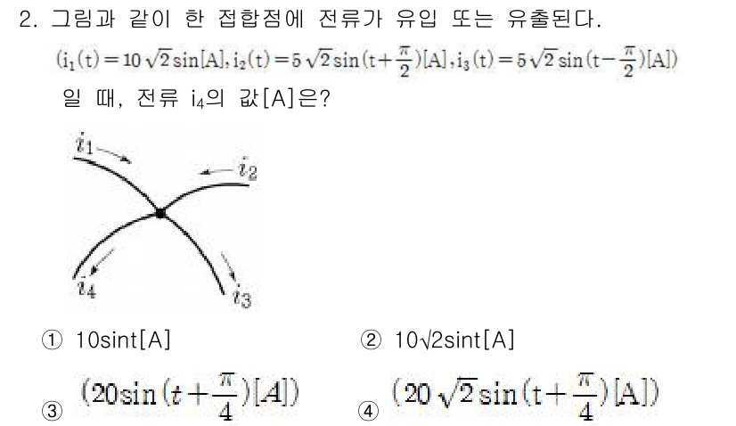 9급_지방직_공무원_서울시_전기이론 2019년 2번 - 주어진 회로에서 전류의 합이 0이 되는 키르히호프의 전류 법칙을 적용할 ... 에 관한 핵심 기출문제