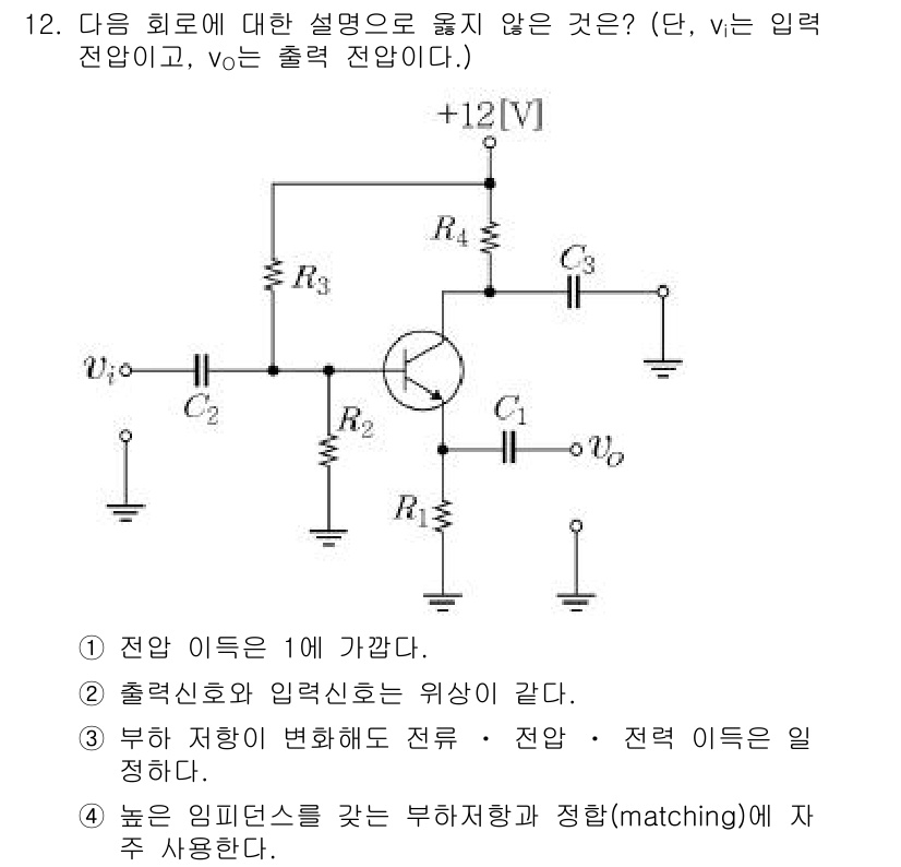 9급_지방직_공무원_서울시_전자공학개론 2015년 12번 - 문제의 회로에서 입력 전압 \( v_{in} \)에 따라 출력 전압 \(... 에 관한 핵심 기출문제
