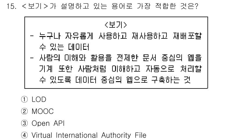 9급_지방직_공무원_서울시_정보봉사개론 2019년 15번 - . LOD

LOD(Linked Open Data)는 데이터를 자유롭게 ... 에 관한 핵심 기출문제
